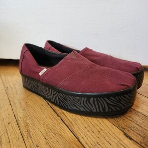 Vans Women's Burgundy Slip-On Shoes